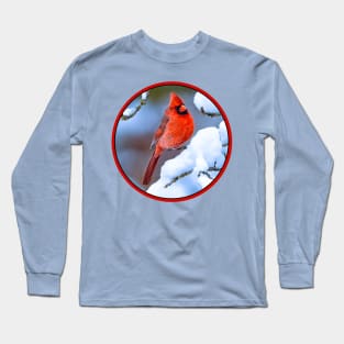 Northern Cardinal in Winter - Original Photograph Long Sleeve T-Shirt